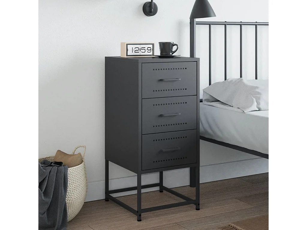 Isle of Hope  Table de chevet anthracite 36x39x78 cm acier