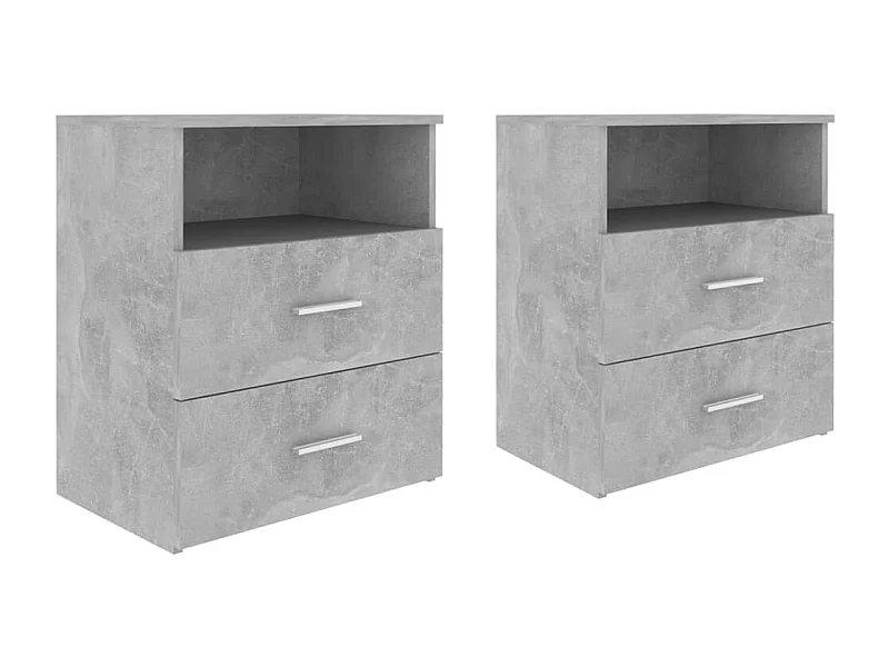 Oldenzaal  Tables de chevet 2 pcs Gris béton 50x32x60 cm