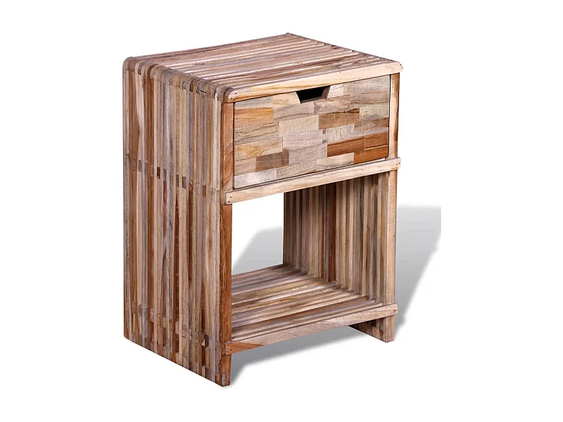Garden Furniture -  Comodino con Cassetto in Legno di Recupero di Teak