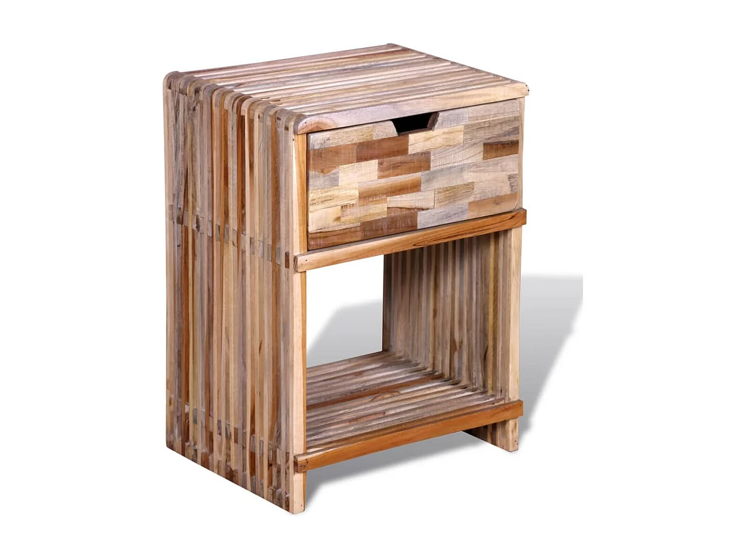 Garden Furniture -  Nachttisch mit Schublade Altholz Teak