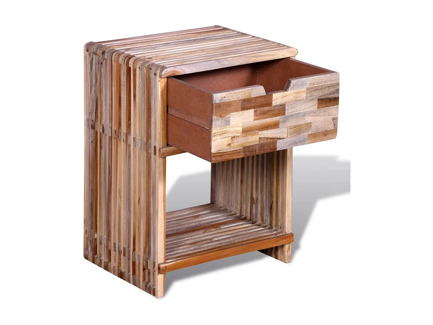 Garden Furniture -  Nachttisch mit Schublade Altholz Teak