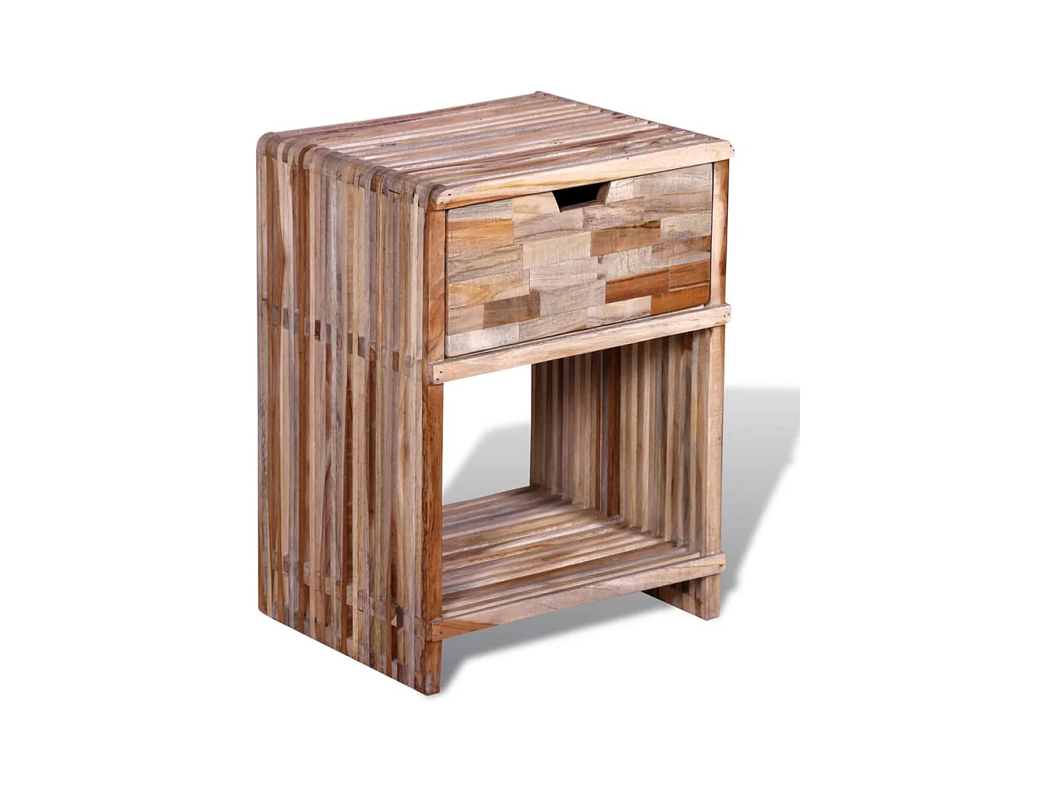 Garden Furniture -  Nachttisch mit Schublade Altholz Teak