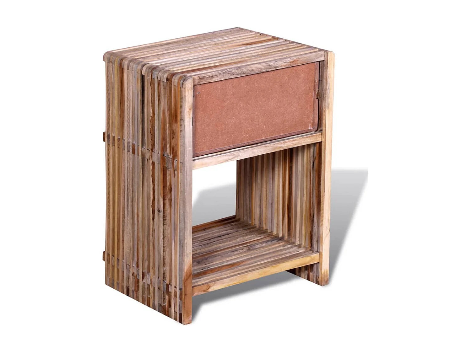 Garden Furniture -  Table de chevet avec tiroir Bois de teck recyclé