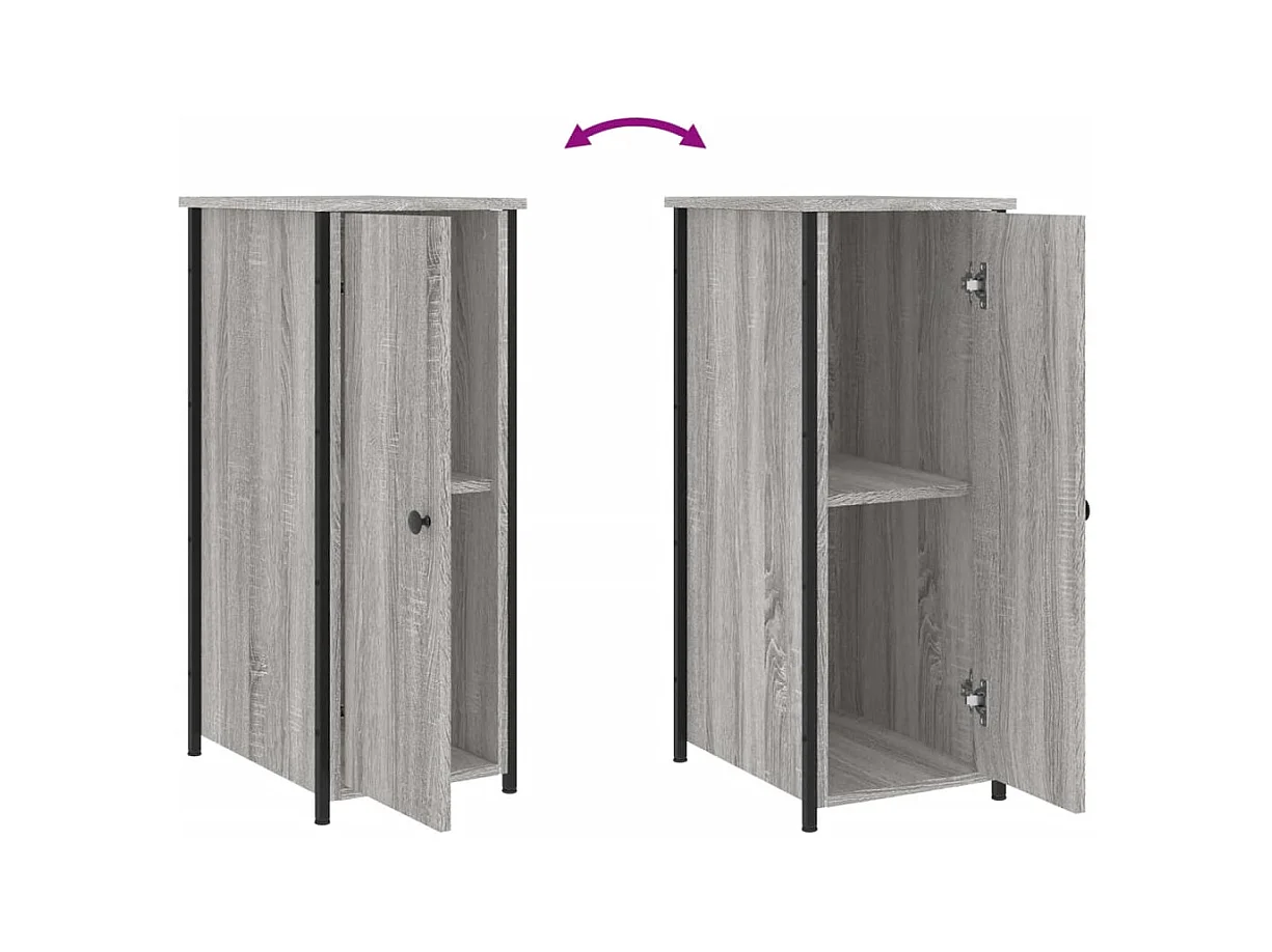 Kearney  Tables de chevet 2 pcs sonoma gris 32x42x80cm bois d'ingénierie