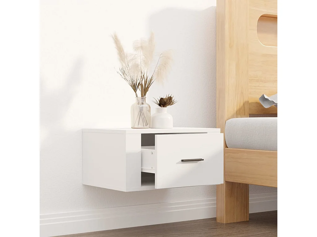 Culpeper  Table de chevet murale Blanc 50x36x25 cm