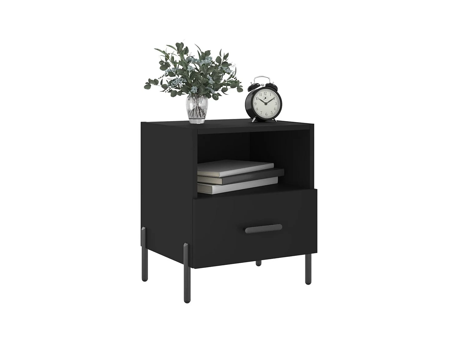 Gilda  Tables de chevet 2 pcs noir 40x35x47,5 cm bois d’ingénierie