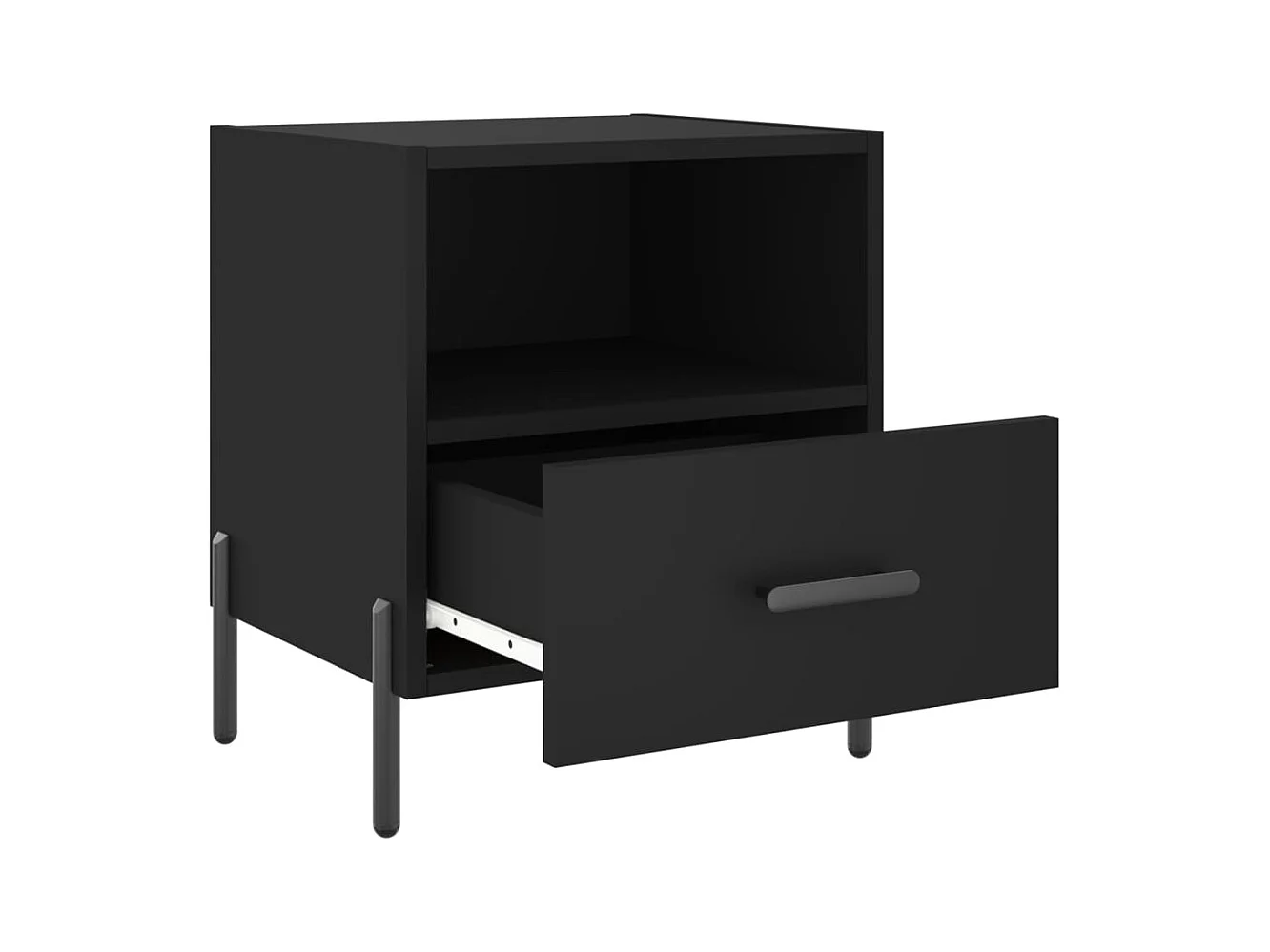 Gilda  Tables de chevet 2 pcs noir 40x35x47,5 cm bois d’ingénierie