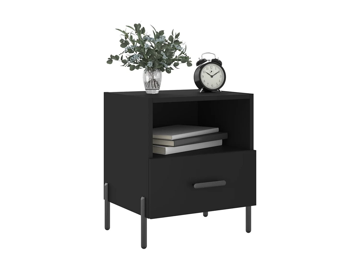 Gilda  Tables de chevet 2 pcs noir 40x35x47,5 cm bois d’ingénierie