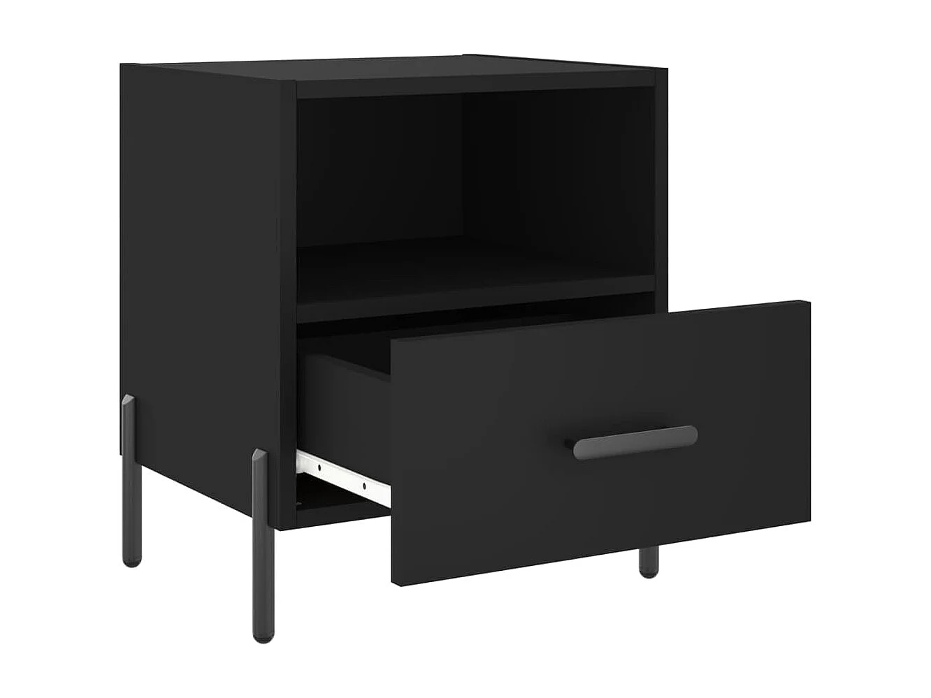 Gilda  Tables de chevet 2 pcs noir 40x35x47,5 cm bois d’ingénierie