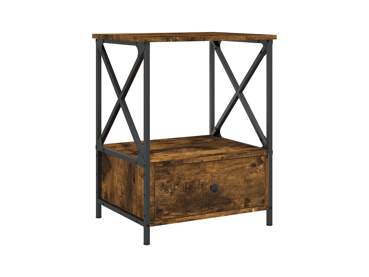 Hilda  Table de chevet chêne fumé 50x41x65 cm bois d'ingénierie