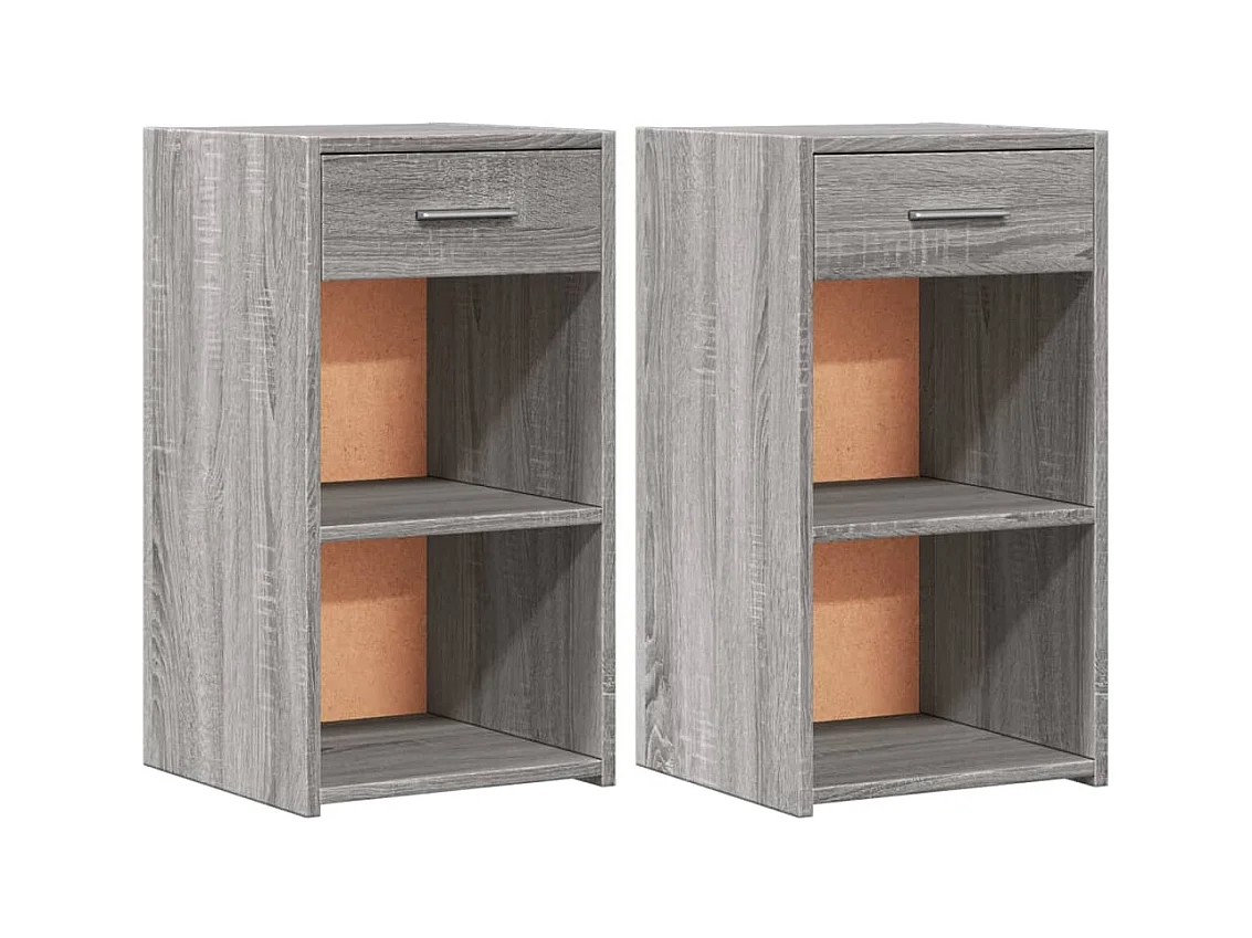 Ragna  Tables de chevet 2 pcs sonoma gris 35x34x65cm bois d'ingénierie