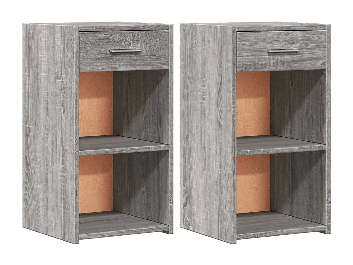 Ragna  Tables de chevet 2 pcs sonoma gris 35x34x65cm bois d'ingénierie