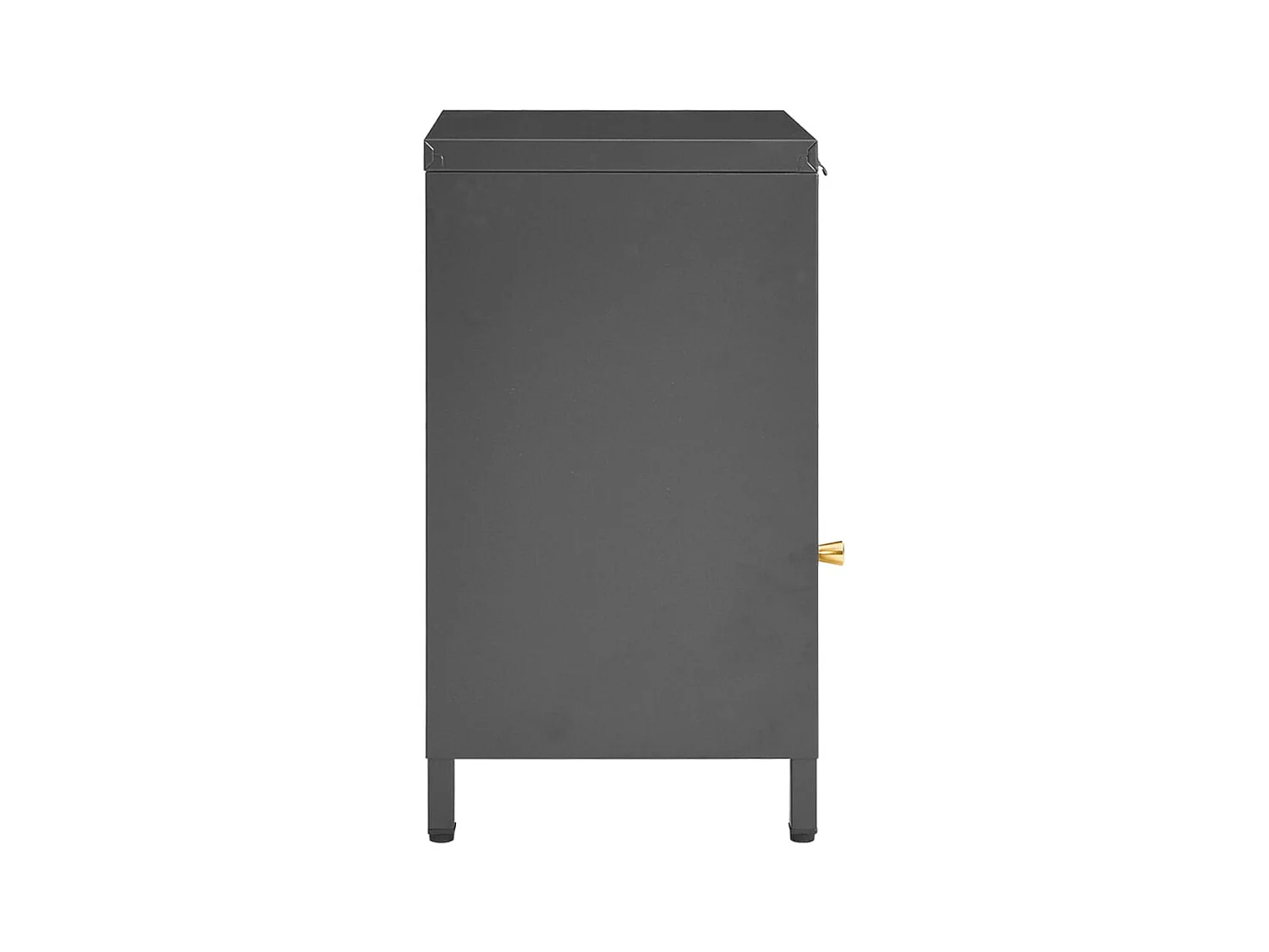 Coola  Table de chevet Anthracite 40x30x54,5 cm Acier et verre