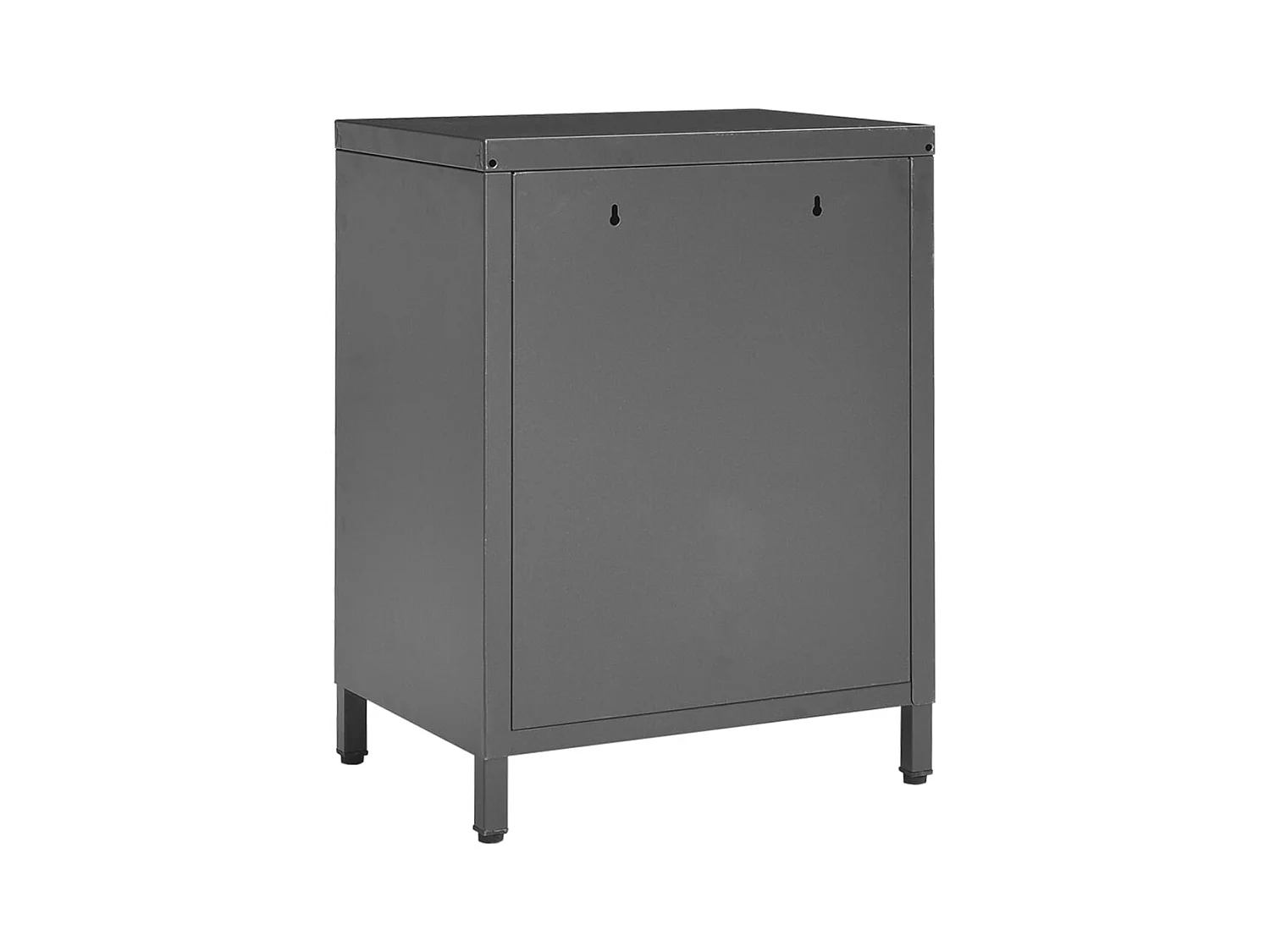 Coola  Table de chevet Anthracite 40x30x54,5 cm Acier et verre