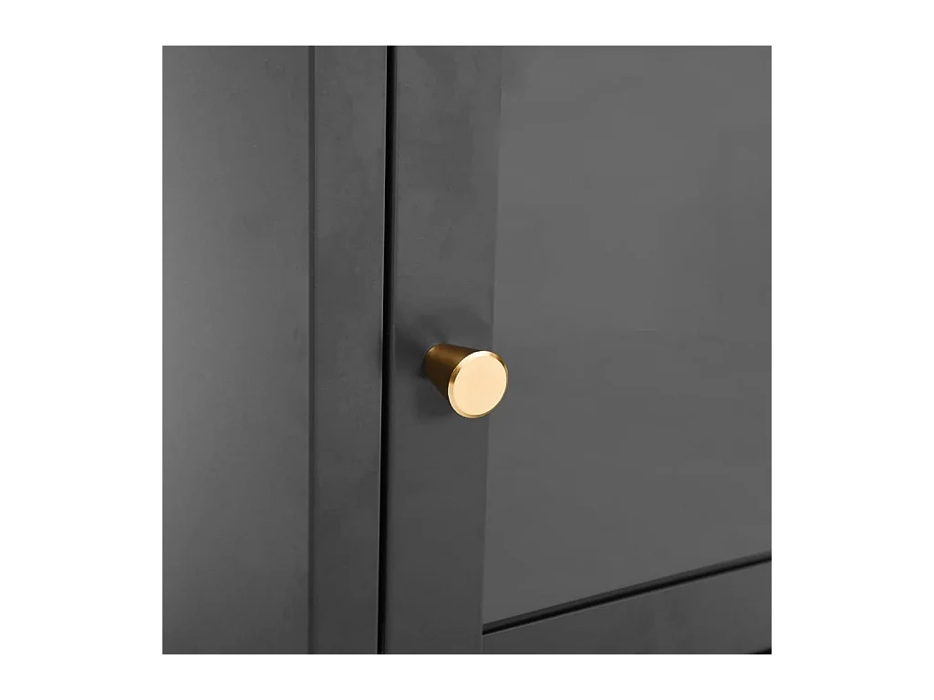 Coola  Table de chevet Anthracite 40x30x54,5 cm Acier et verre