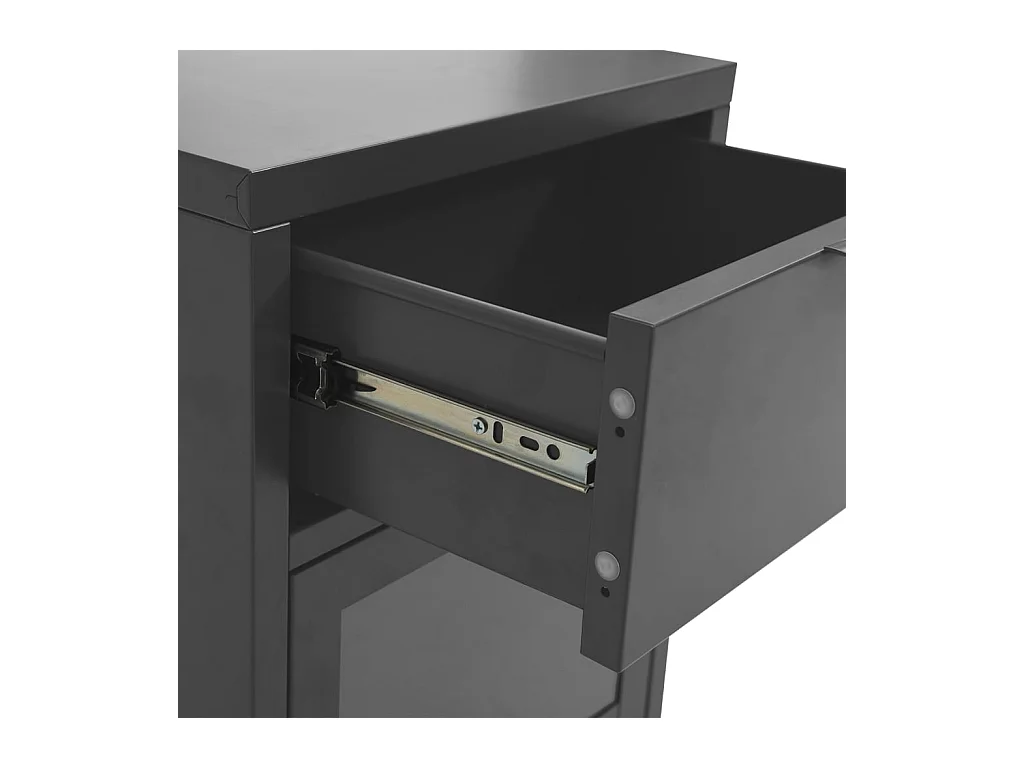 Coola  Table de chevet Anthracite 40x30x54,5 cm Acier et verre