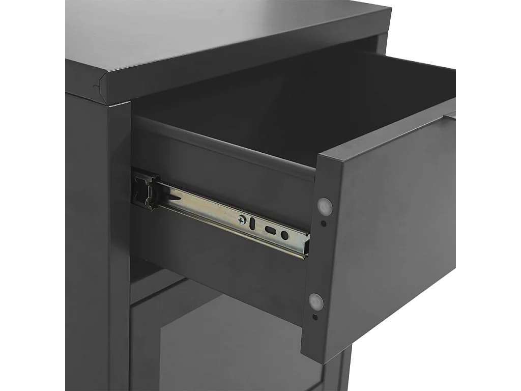 Coola  Table de chevet Anthracite 40x30x54,5 cm Acier et verre