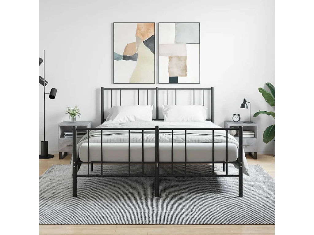 Bruni  Comodini 2 pz Grigio Cemento 40x35x47,5 cm in Legno Multistrato