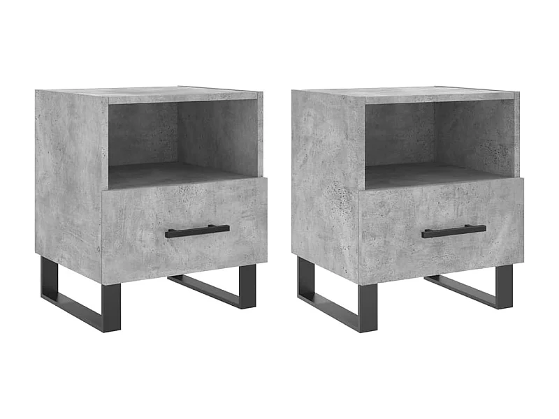 Bruni  Nachttische 2 Stk. Betongrau 40x35x47,5 cm Holzwerkstoff