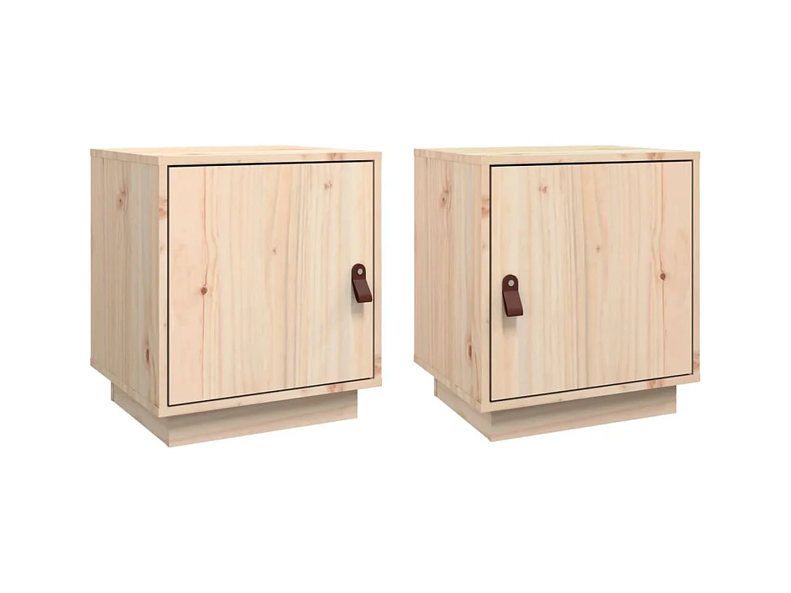 Clark Mills  Comodini Grigio 2 pz 40x34x45 cm in Legno Massello di Pino