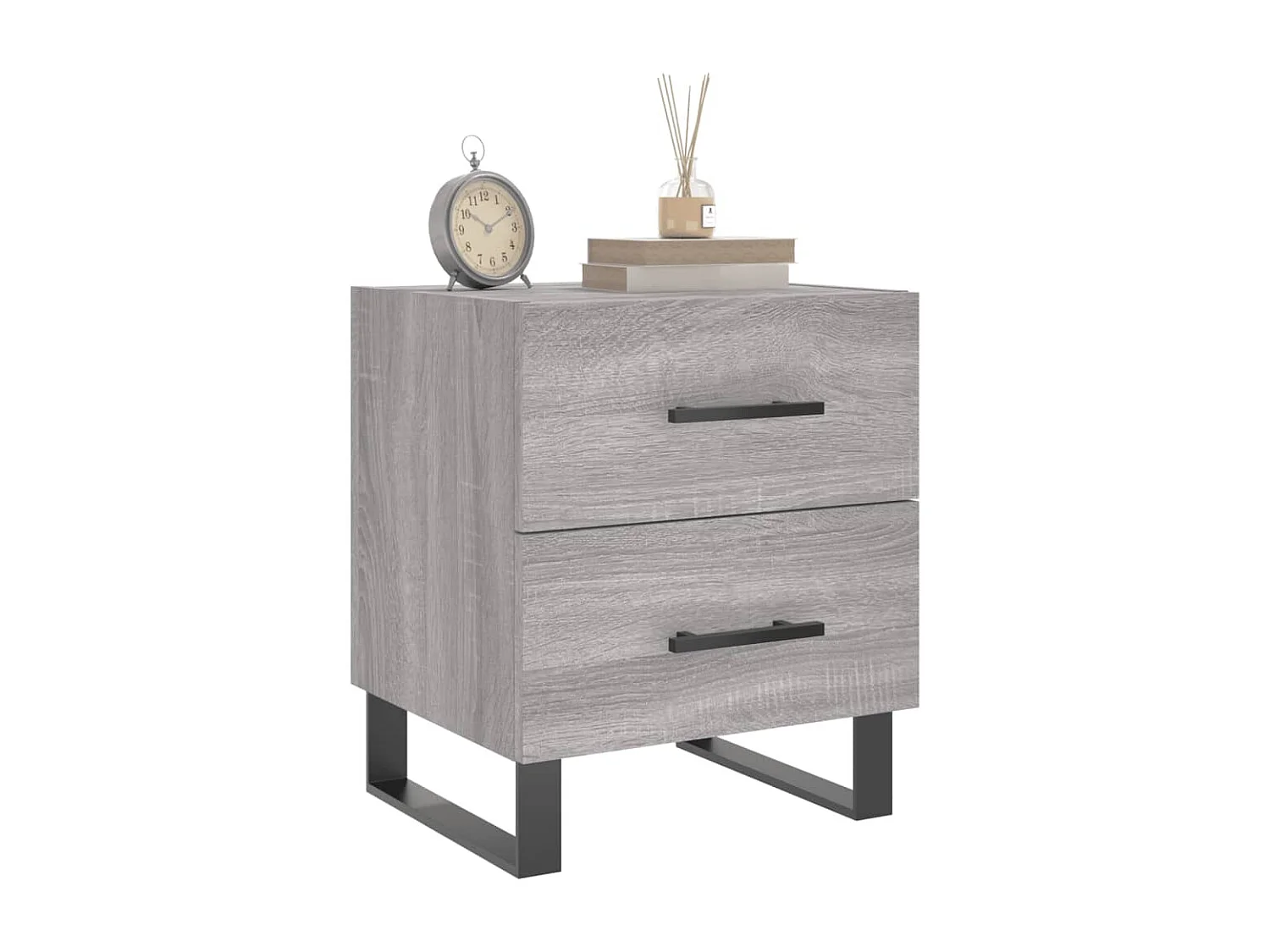 Cennet  Table de chevet sonoma gris 40x35x47,5 cm bois d’ingénierie