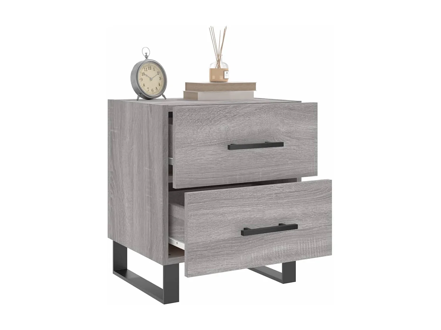 Cennet  Table de chevet sonoma gris 40x35x47,5 cm bois d’ingénierie