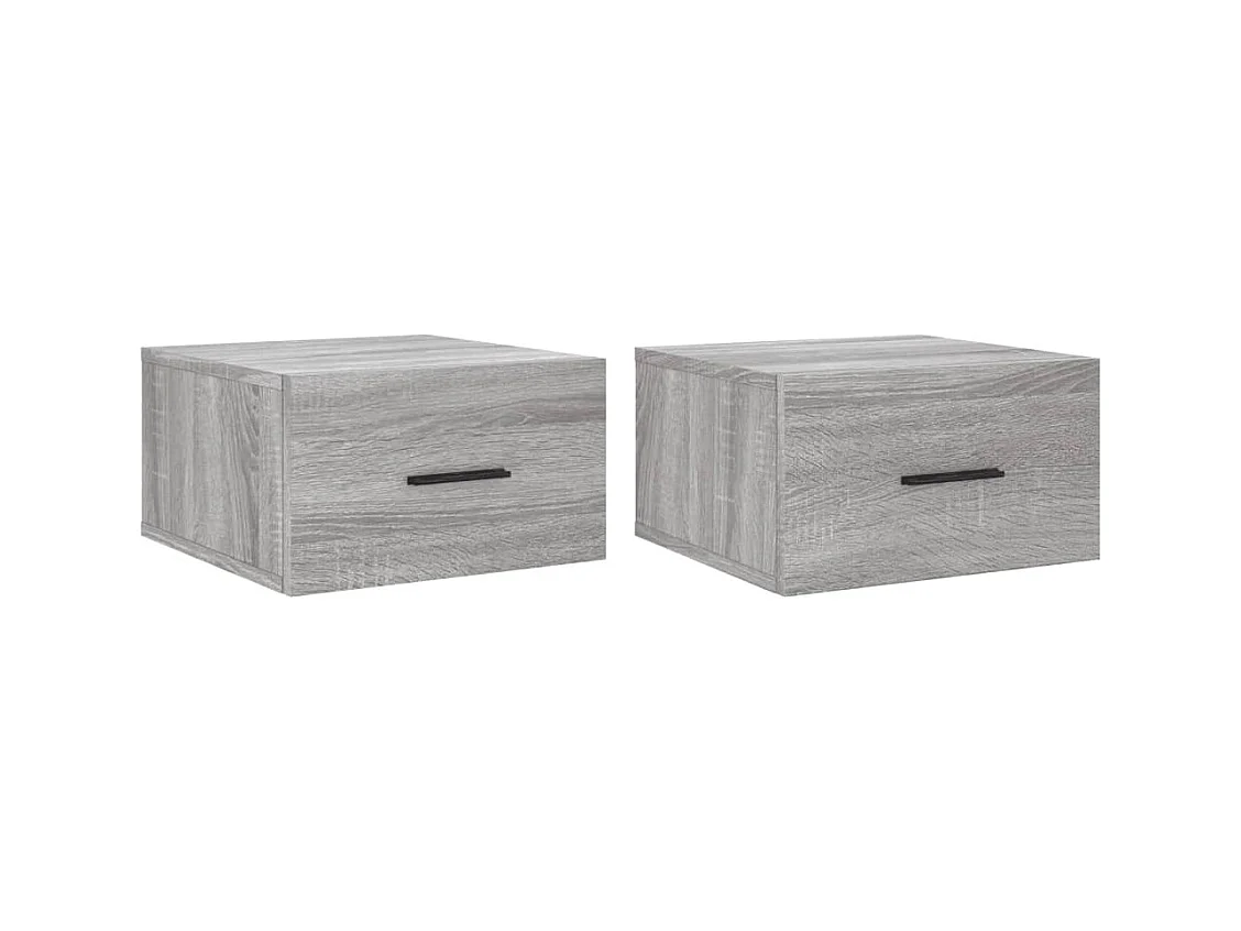 Ulfvin  Comodini a Muro 2 pz Grigio Sonoma 35x35x20 cm