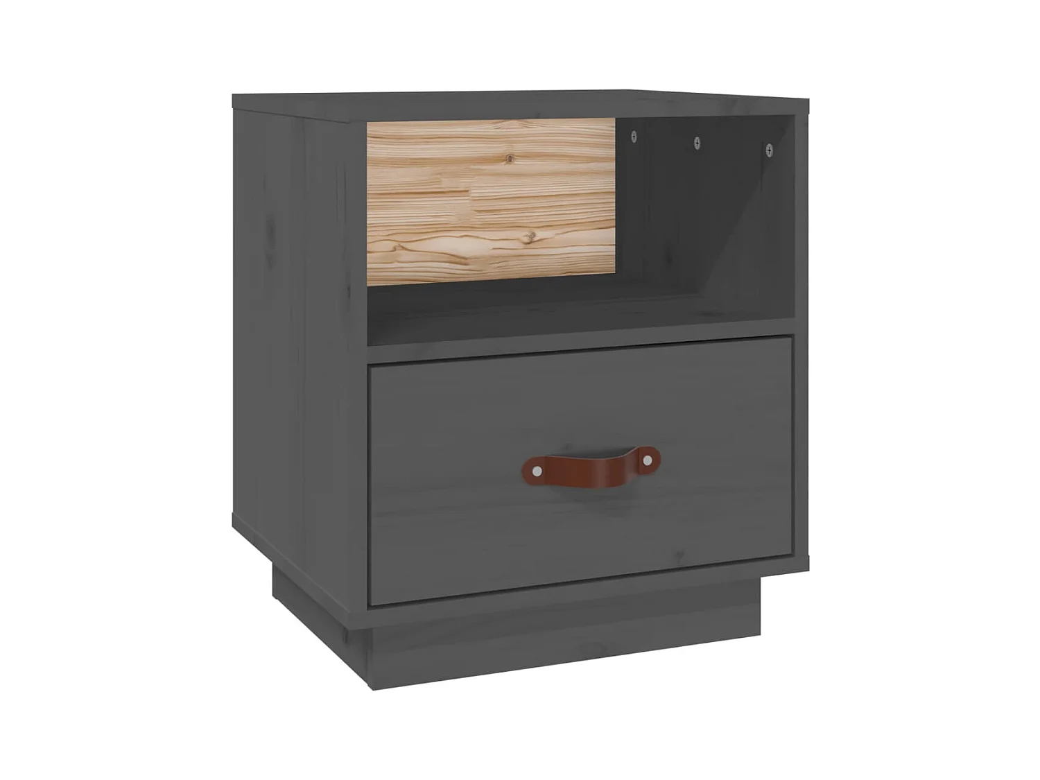 Lydar  Table de chevet Gris 40x34x45 cm Bois de pin massif