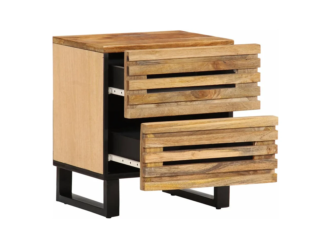 Janoah  Tables de chevet 2 pcs 40x34x46 cm bois massif de manguier brut