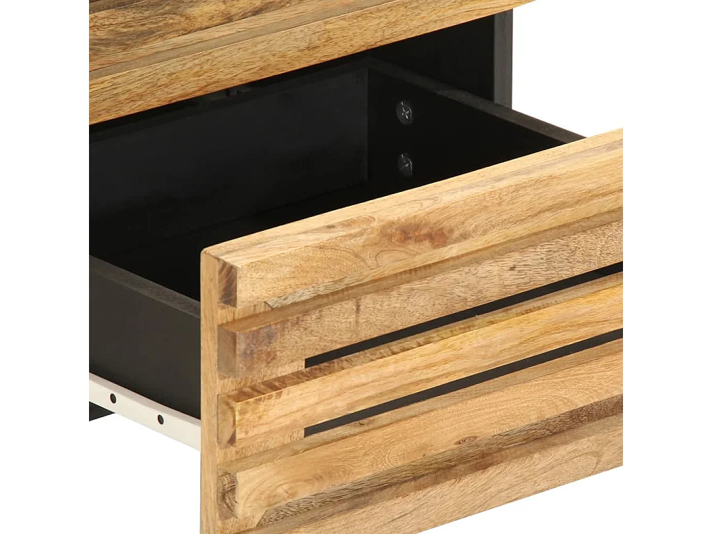 Janoah  Tables de chevet 2 pcs 40x34x46 cm bois massif de manguier brut