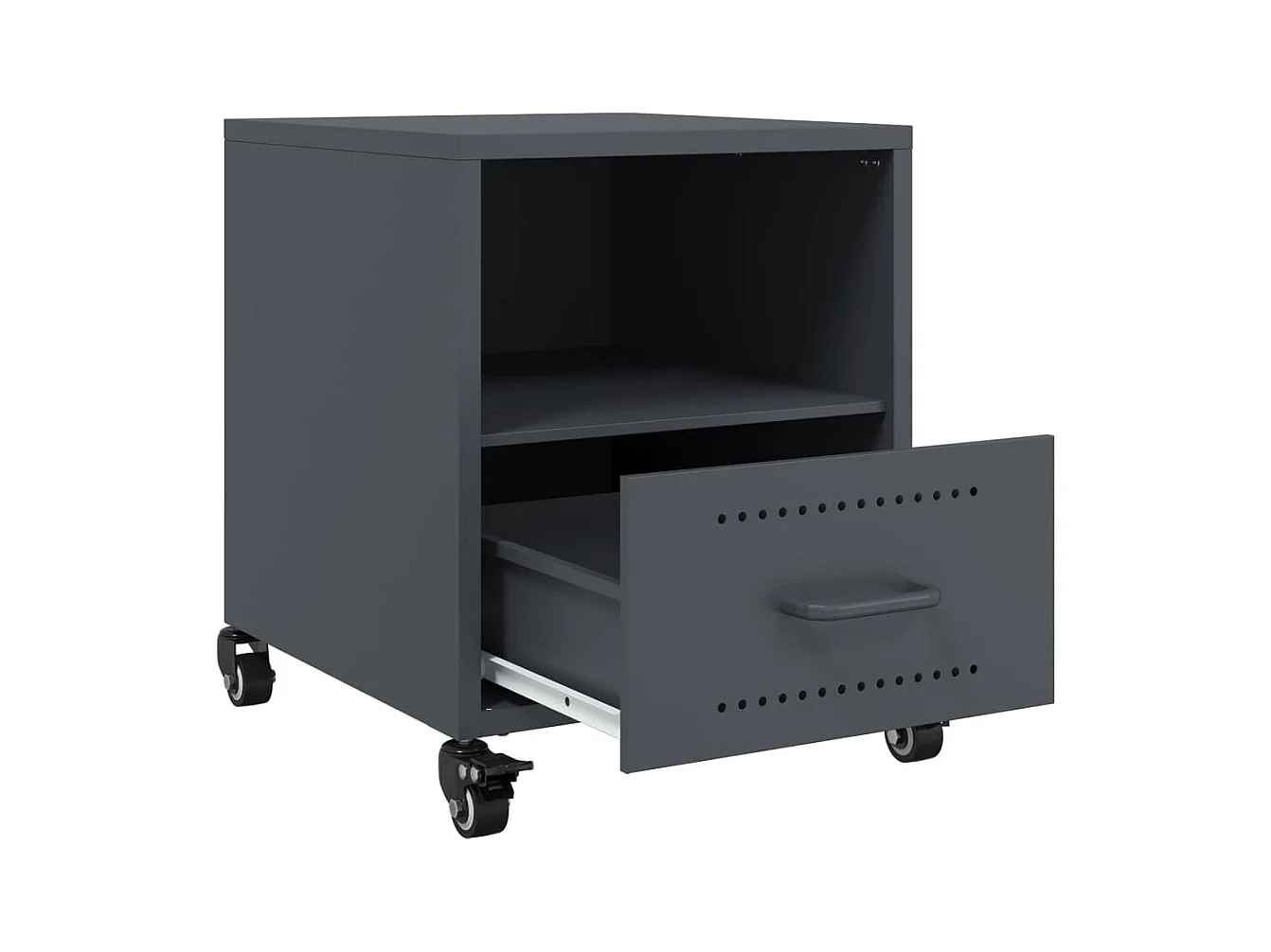 Evalara  Tables de chevet 2 pcs anthracite 36x39x43,5 cm acier