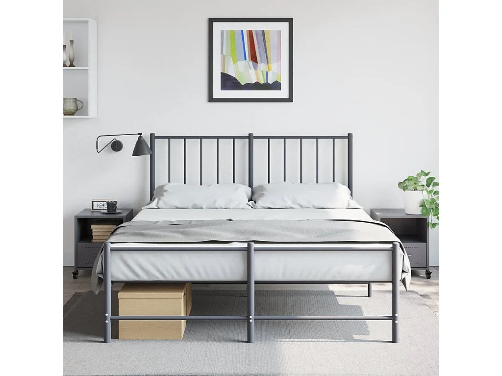 Evalara  Tables de chevet 2 pcs anthracite 36x39x43,5 cm acier