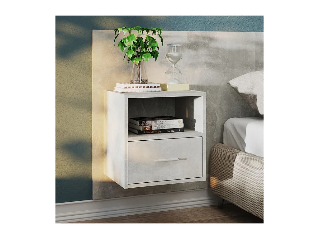 Bella Marie  Tables de chevet murales 2 pcs Gris béton