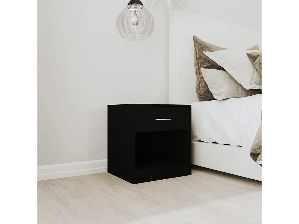 Gralina  Tables de chevet 2 pcs avec tiroir Noir