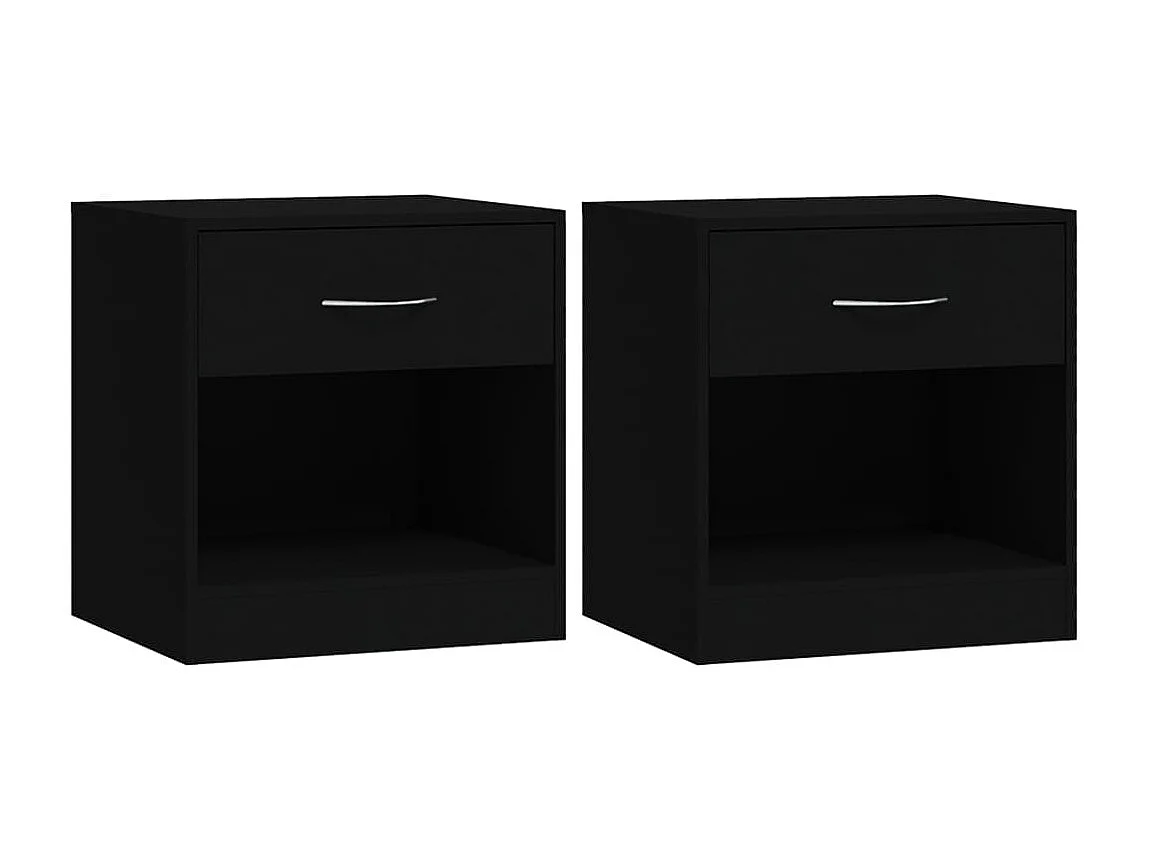 Gralina  Tables de chevet 2 pcs avec tiroir Noir