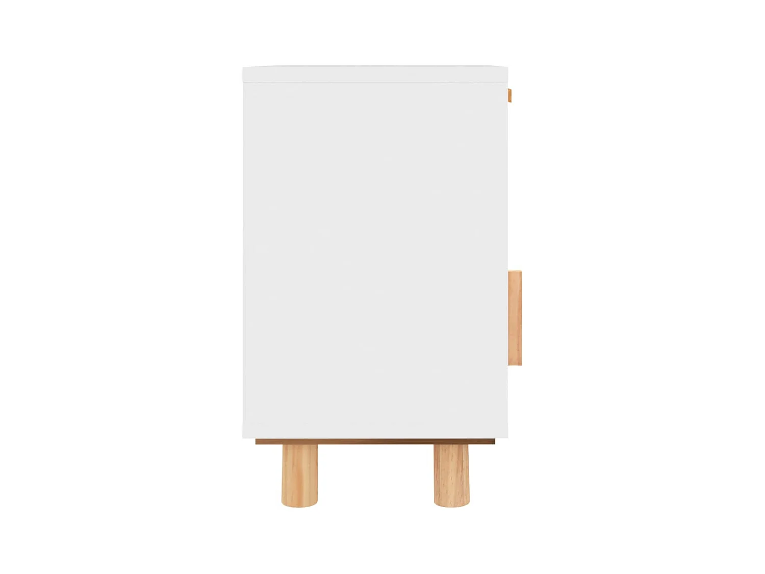 Adrian  Tables de chevet 2pcs Blanc Bois de pin massif et rotin l