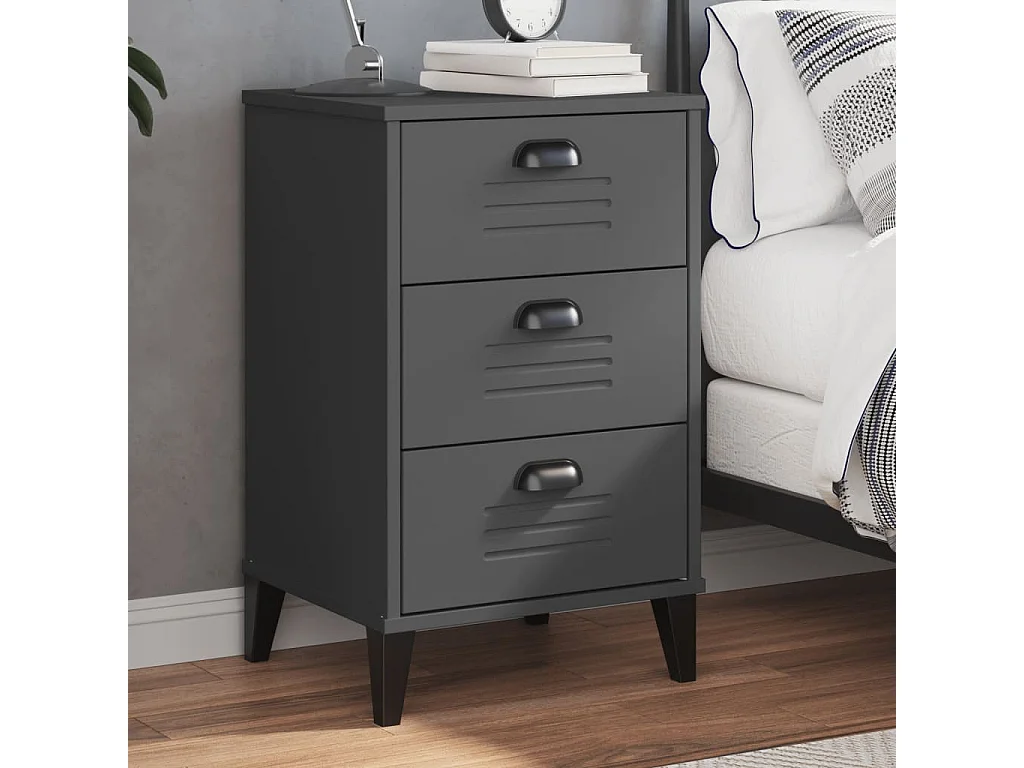 Crest Hill  Nachttisch VIKEN Anthrazit Holzwerkstoff