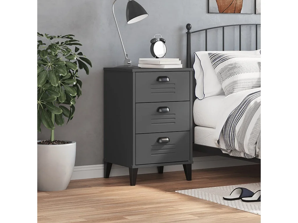 Crest Hill  Nachttisch VIKEN Anthrazit Holzwerkstoff