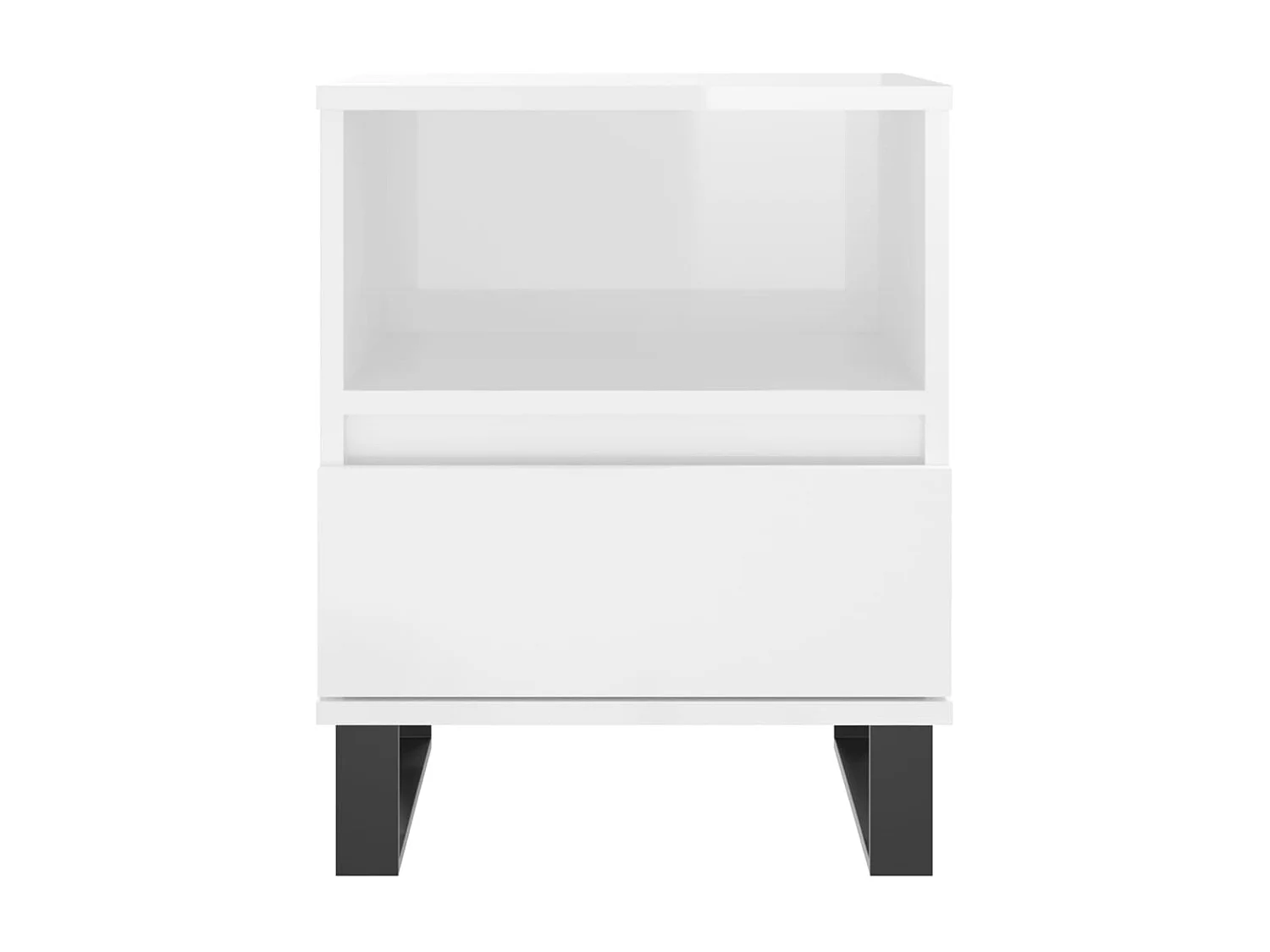 Pau  Comodini 2pz Bianco Lucido 40x35x50 cm in Legno Multistrato