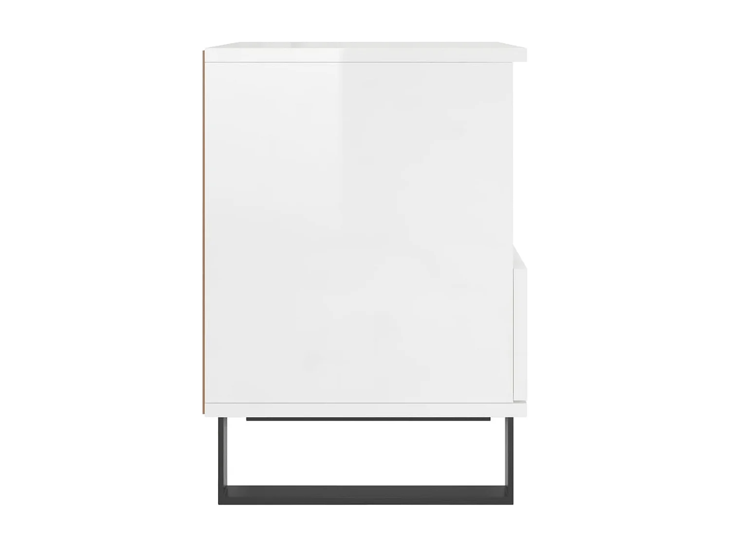 Pau  Comodini 2pz Bianco Lucido 40x35x50 cm in Legno Multistrato