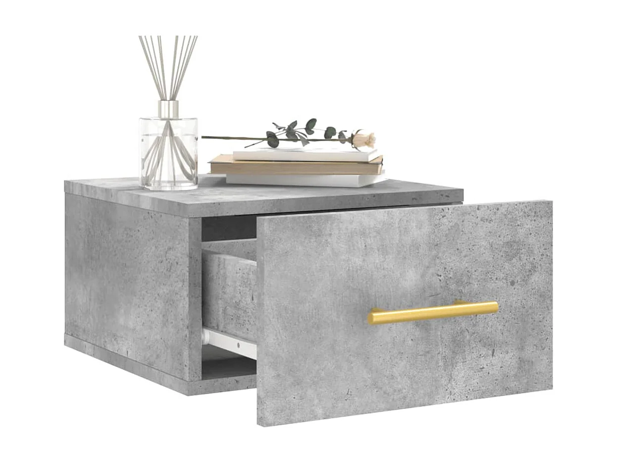 Nylo  Table de chevet murale gris béton 35x35x20 cm