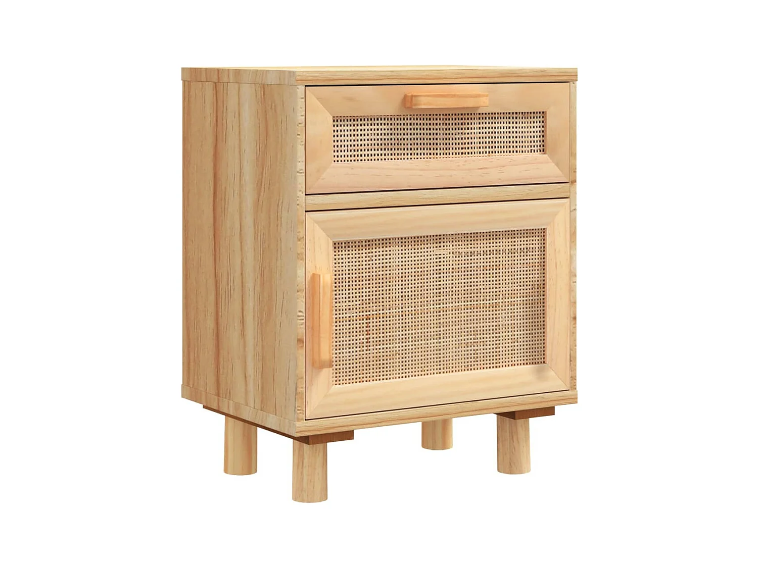 Adrian  Tables de chevet 2 pcs Marron Bois pin massif et rotin l