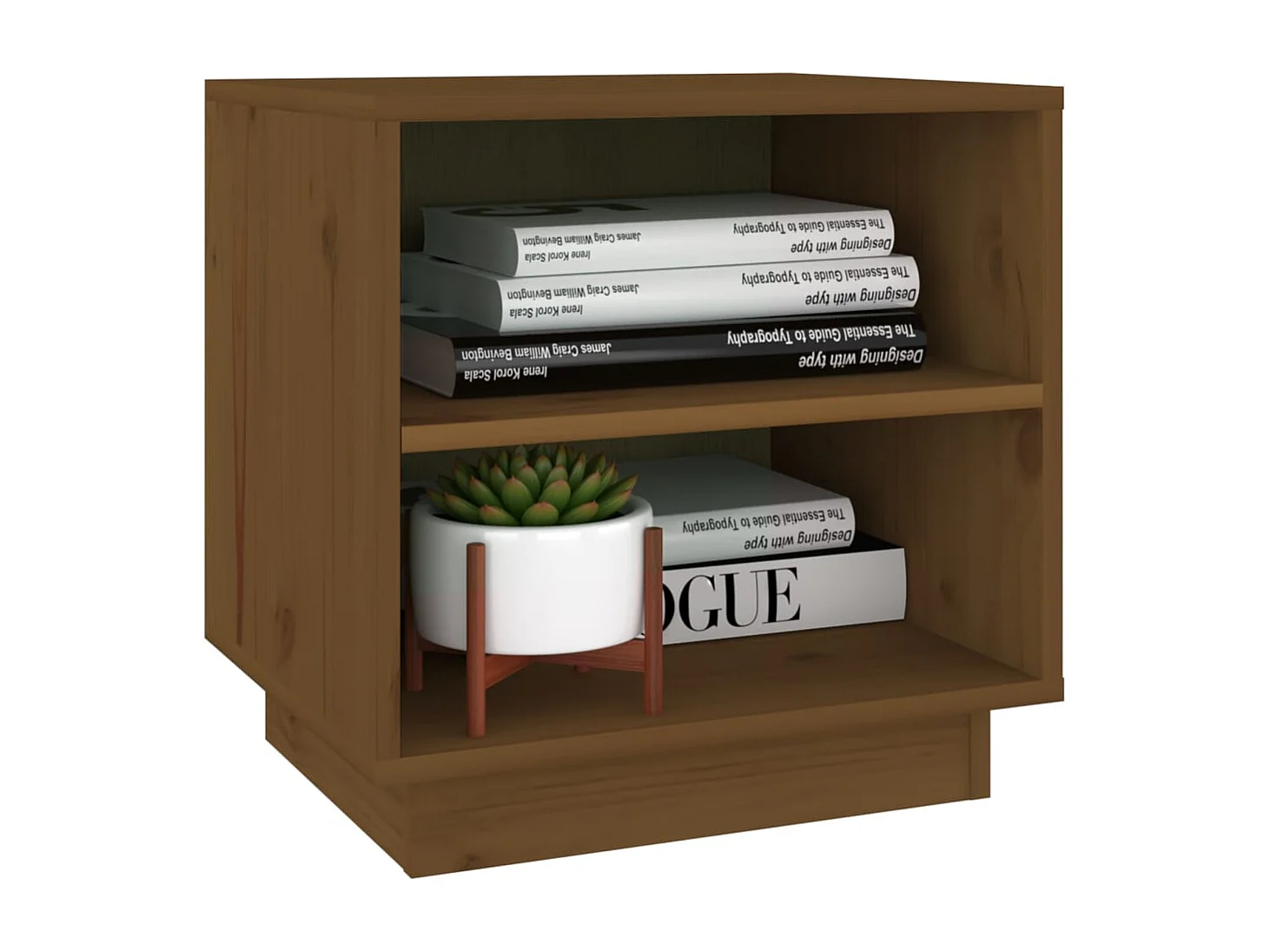 Decatur  Table de chevet Marron miel 40x34x40 cm Bois de pin solide