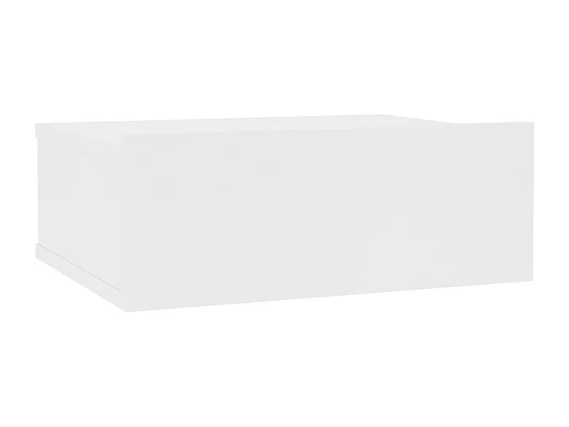 Comodino Sospenso Bianco 40x30x30 Cm Con 2 Cassetti – Mobiletto Salvaspazio Da Parete – Camera Da Letto