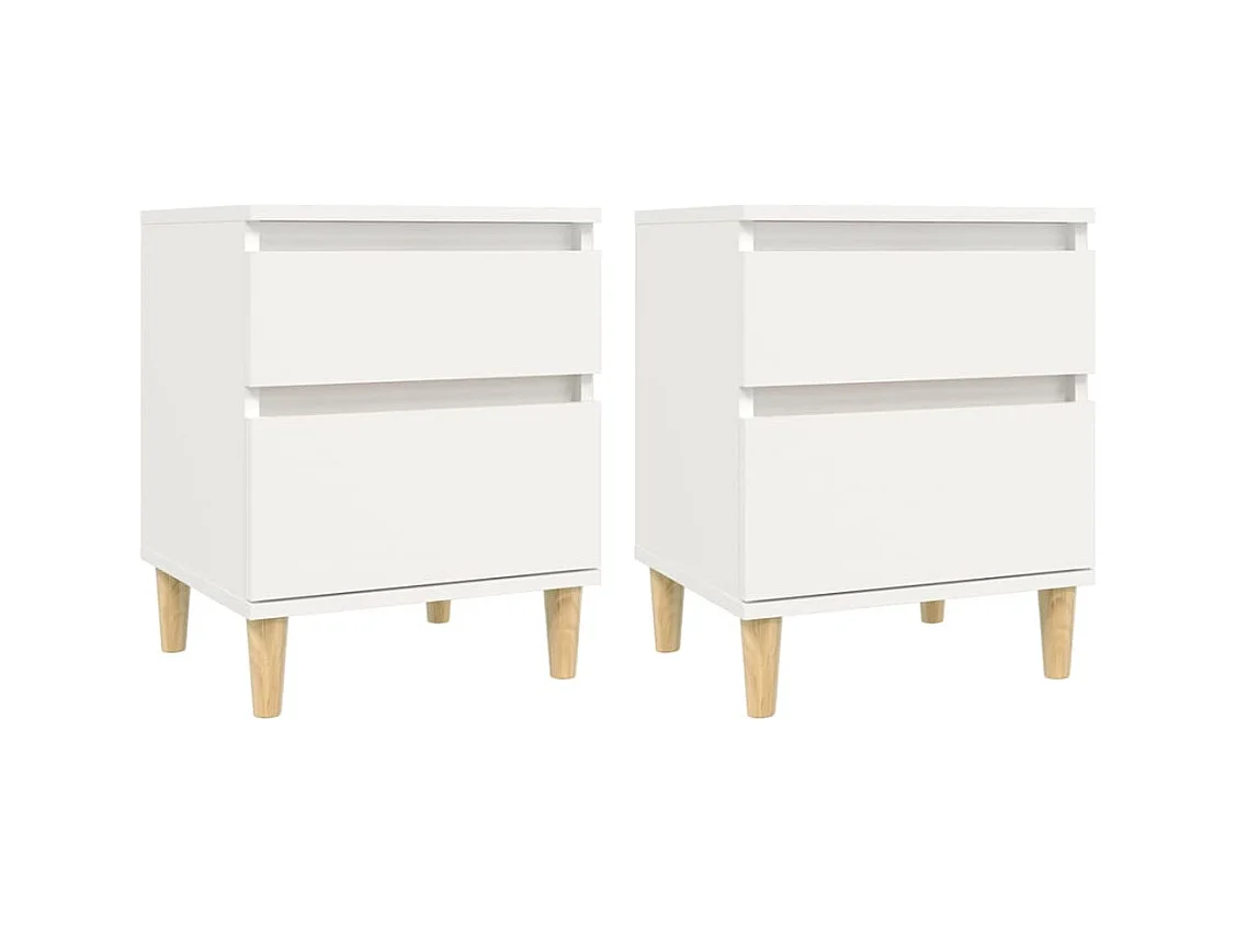 Montmorency  Tables de chevet 2 pcs Blanc 40x35x50 cm