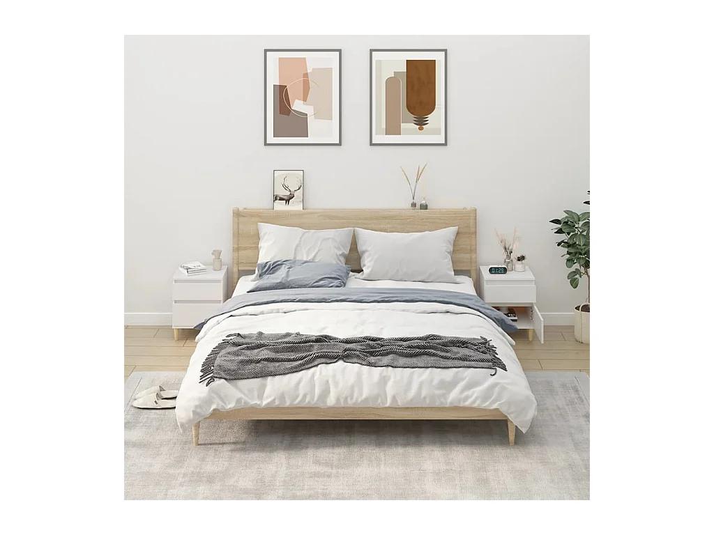 Montmorency  Tables de chevet 2 pcs Blanc 40x35x50 cm