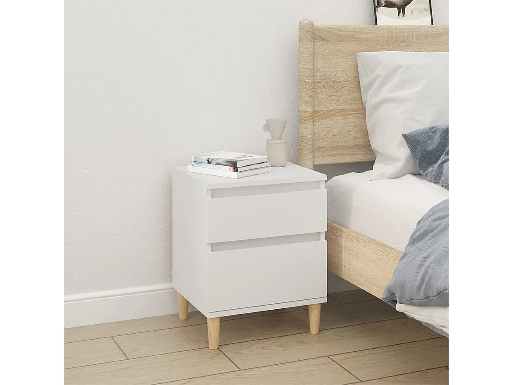 Montmorency  Tables de chevet 2 pcs Blanc 40x35x50 cm