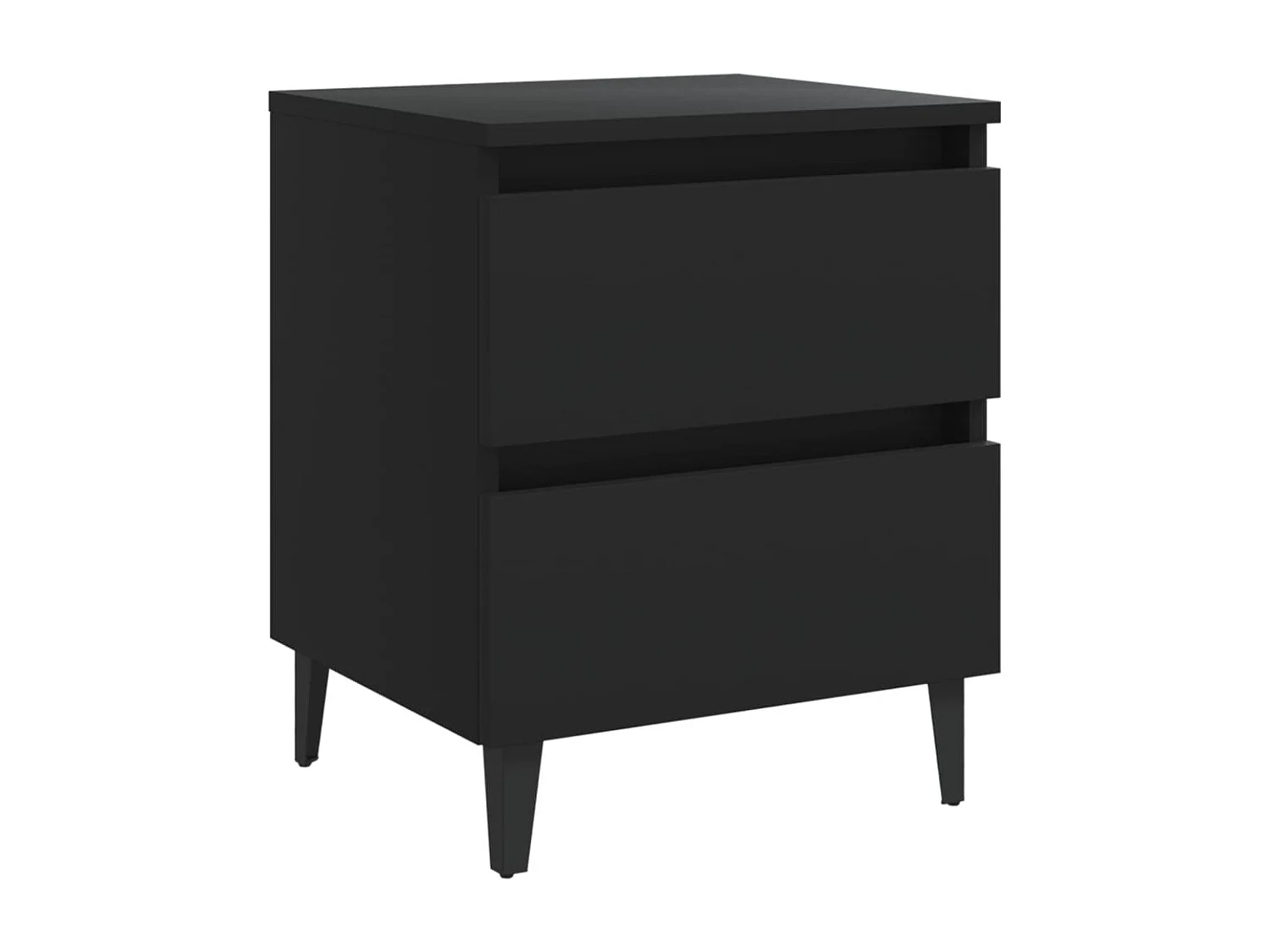 Orvieto  Mesita de noche madera contrachapada negro 40x35x50 cm