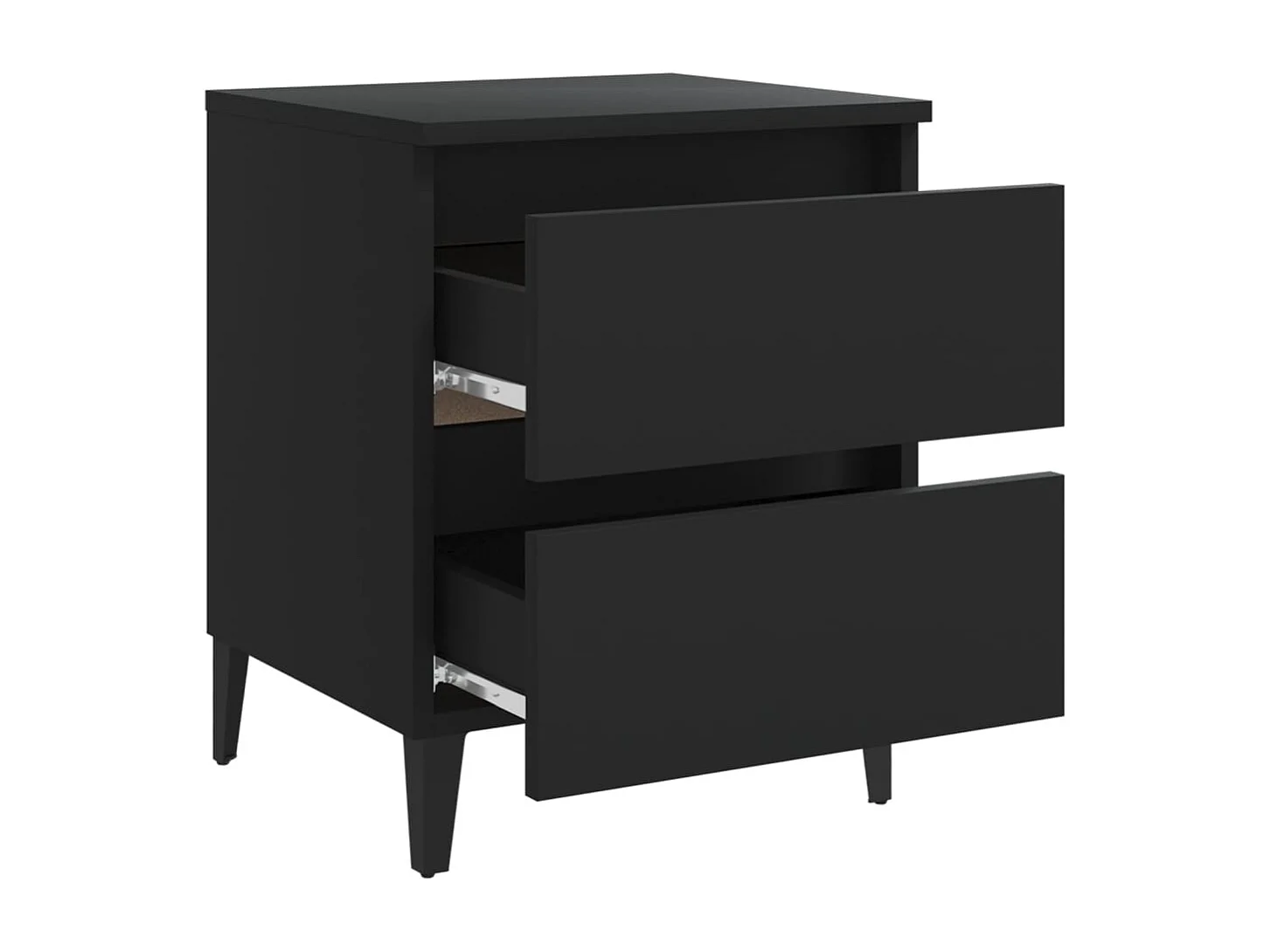 Orvieto  Mesita de noche madera contrachapada negro 40x35x50 cm