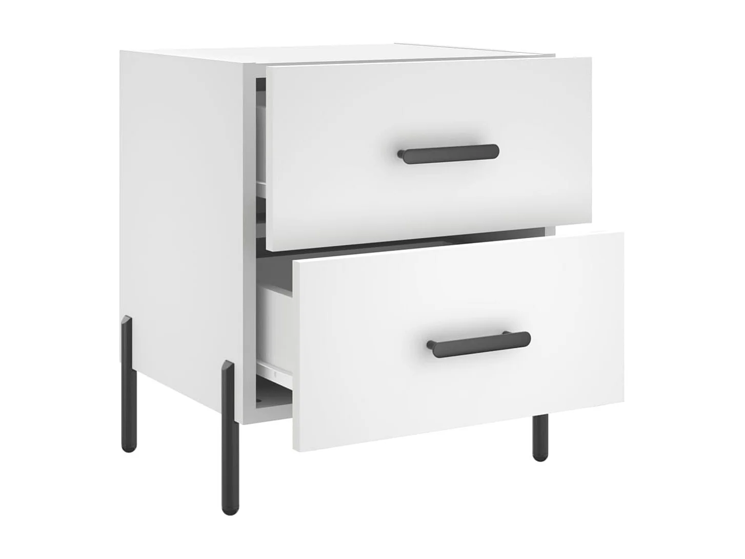 Mikael  Tables de chevet 2 pcs blanc 40x35x47,5 cm bois d’ingénierie